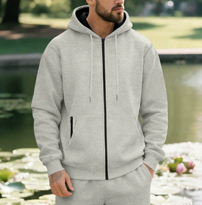 Sweat-shirt en polaire pour homme de haute qualité, automne et hiver, couleur unie, à capuche, sweat-shirt décontracté pour homme, sport - Product Image 3