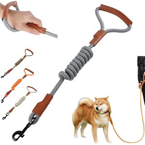 Nouvelle laisse pour chien 2025 avec poignée en cuir, robuste, pour animaux de taille moyenne à grande, hautement réfléchissante, durable pour la promenade, 1,5 m - Product Image 1