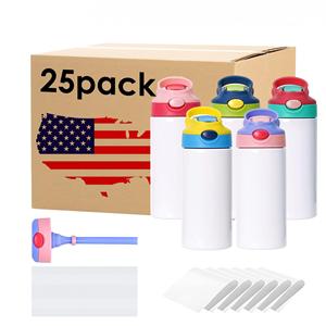Magazzino USA 12oz 350ml di sublimazione bianco per bambini bianco per bambini Non affusolato bottiglie d'acqua per bambini etero - Product Image 2