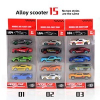 Lot promotionnel de 5 mini-véhicules en alliage moulé sous pression à l'échelle 1:64 : Avion de chasse et voiture de sport en alliage coulissant