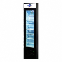 Réfrigérateur vertical commercial 105L, congélateur compact et fin, éclairage LED, compresseur, affichage, congélateur
