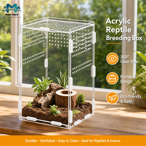 Terrario de Acrílico Transparente Personalizable y Reforzado para Reptiles, con Vista Panorámica de 360° y Múltiple Ventilación, Hábitat para Arañas y Lagartos - Product Image 2