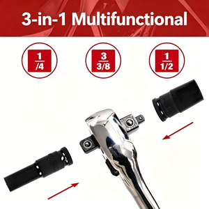 Telescopic Double Acting Ratchet Wrench 72 Tooth Adjustable Metric Chrome Plated Industrial Grade Tool - Product Image 2