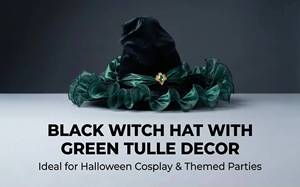 Nuevo Sombrero de Bruja/Mago de Terciopelo Esmeralda para Halloween 2026, Accesorio de Lujo, Estilo Celebridad - Product Image 2