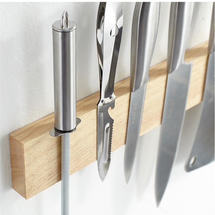 Kitchen Exquisite Long Strong Wooden Magnetic Knife Holder