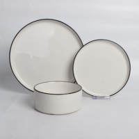 Ensemble de vaisselle en céramique pour 4 assiettes et bols empilables