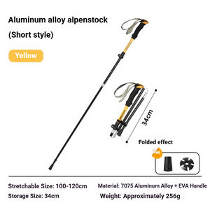 SUNNYHIKE Bâton de randonnée en alliage d'aluminium, bâton pliable à cinq sections, bâton de randonnée en plein air, ultra-léger, portable, béquille - Product Image 6