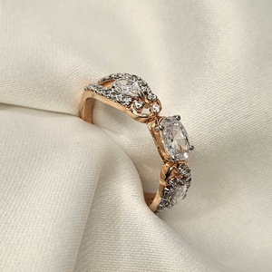 Lab Grown Diamond Wholesale Real 10K 14K 18K Solid <b>Gold</b> VVS Moissanite Engagement Band <b>Ring</b> Iced Out Wedding <b>Ring</b> - Product Image 6