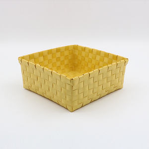 colorful plastic strap woven basket