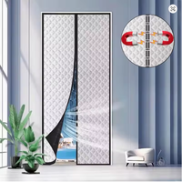 Rideau de porte d'hiver en coton et lin à œillets, motif dessin animé, épaissi, imperméable, insonorisant, écologique, isolation domestique