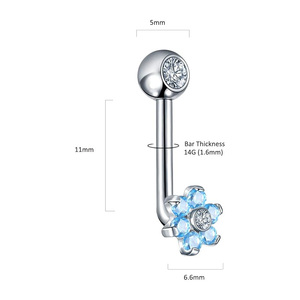 Getta 14G katı titanyum Christina Piercing halter çiçek VCH yüzük kadın dikey kaput göbek Piercing yapılan G23 malzeme - Product Image 2