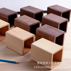 Porte-stylos carré en bois de hêtre avec jointure à mortaise et tenon, organisateur de bureau, rangement pour fournitures de bureau - Product Image 4