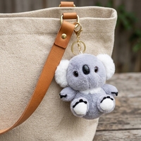Porte-clés en peluche Koala en forme 3D, durable, doux, écologique, taille réglable, cadeau pour le nouvel an et les anniversaires