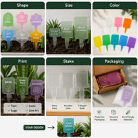 Piquet d'étiquetage personnalisé en acrylique transparent pour plantes, marqueur de jardin, étiquette de pépinière, panneau pour pot d'herbes, imprimé UV, forme avec extrémité pointue pour pots