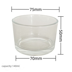 Difusor de Aroma de Piedra de 7.5*5cm, Tarro Vacío de Vidrio Transparente para Velas de Té, Portavelas para Centros de Mesa de Boda, Fiestas y Cenas - Product Image 2
