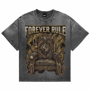 T-shirts Homme Personnalisés à Manches Courtes, Effet Délavé et Vieilli, Respirants, Vintage, Coupe Oversize, Col Rond, Impression DTG Motif Trône, en Coton, Style Streetwear - Product Image 1