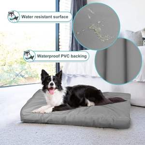 Luxuriöse Wasserdichte Graue Oxford-Stoff Hundekäfigauflage Waschbarer Ersatz-Bettbezug für den Außenbereich Einfarbiges Muster D1 - Product Image 3