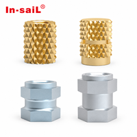 Inserts filetés en laiton OEM à résistance au couple M3 M4 M5, écrous d'insertion moulés pour l'automobile, la robotique et le moulage par injection plastique