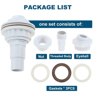 หัวฉีดส่งน้ำกลับสระว่ายน้ำ รุ่น SP1023 ขนาด 1-1/2 นิ้ว แบบ FIP สีขาว PVC ปรับได้หลายทิศทาง สำหรับสระว่ายน้ำแบบฝังดิน - Product Image 3