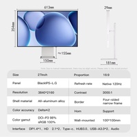 Monitor KVM IPS 4K 120Hz de 27 pulgadas en stock para negocios profesionales, oficina, entretenimiento en el hogar, personalización OEM