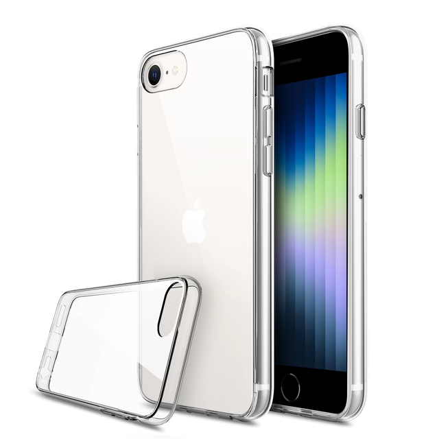 WOWCASE New Model Soft TPU 1.5mm PC Armor Design Shockproof Anti-Scratch Transparent Clear Anti-Yellow Case for SE/6/7/8