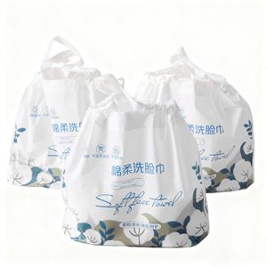Disposable Face Towel Packaging Bag Waterproof Drawstring Bag For Facial Cleansing Towels White Moisture Proof - Product Image 4