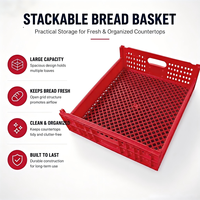 Caisse à pain de qualité alimentaire, étagère à pain, caisses en plastique maillées recyclables et empilables pour le stockage de pain et de croissants en boulangerie, usine