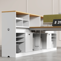 Station de travail modulaire moderne en forme de L pour 2 personnes mobilier de bureau et table de bureau