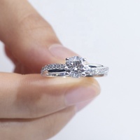 Bague en diamant de laboratoire IGI de 14 carats, taille ronde, 1 carat, bague de fiançailles en diamant de mariage