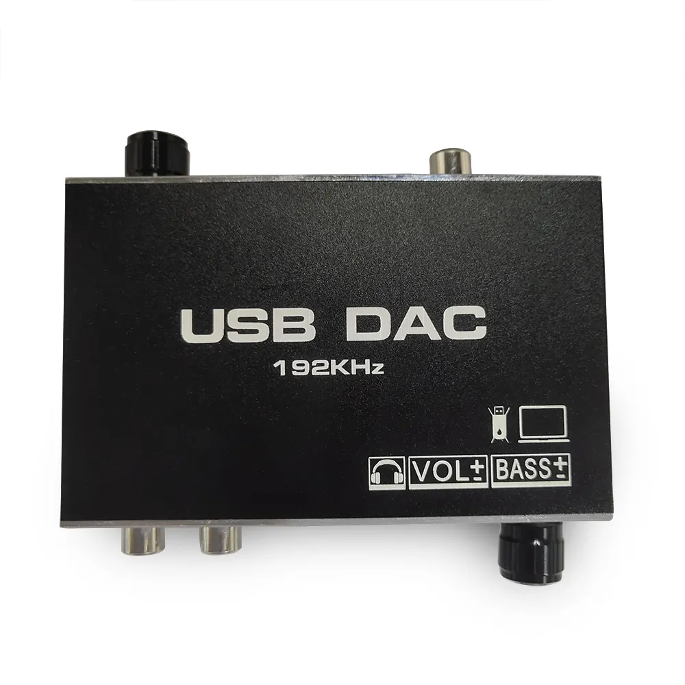 Новое поступление USB ЦАП преобразователь аудиосигнала из цифрового в аналоговый-192 кГц Поддержка USB для передачи ПК-боковая плеер сигнала