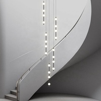 Suspension de lustre boule de verre moderne pour villa restaurant éclairage de longs escaliers suspendus lustre