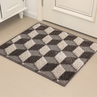 Tapis de porte d'intérieur géométrique Tapis d'entrée à profil bas Absorbant Lavable en machine Tapis de porte imprimés sur mesure