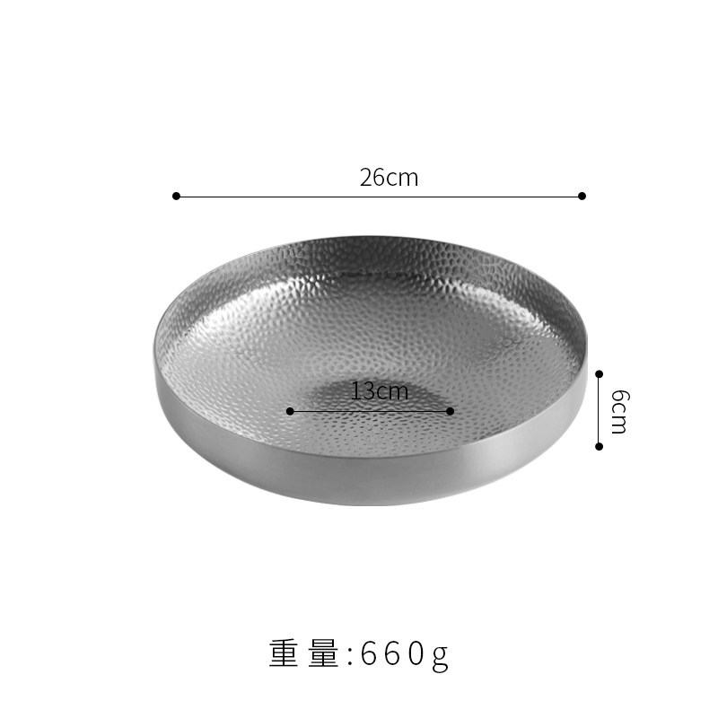 Plato de cumpleaños plateado de 26 cm de profundidad.