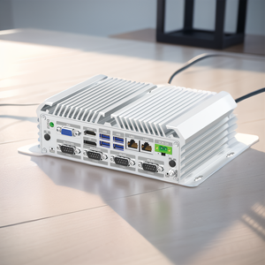 คอมพิวเตอร์อุตสาหกรรมแบบฝังตัวไร้พัดลม รุ่น J1900 4+128GB พร้อมพอร์ต Dual RJ45 100m/1000m, 6 DB9 และ 4 USB สำหรับควบคุมผ่าน PC แบบกล่อง - Product Image 1