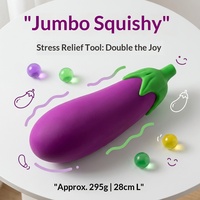 Jouet à presser en TPR en forme d'aubergine géante, fruits et légumes, à remontée lente, jouets sensoriels anti-stress pour enfants