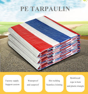 Imperméable 65g 78g PP Bâche Rouge Blanc Et Bleu Bâche Couvre Fabricant - Product Image 2