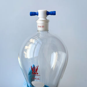 Lab Glassware <span class=keywords><strong>10ml</strong></span> parede grossa pequena química resistente vidro borosilicato funil separador com torneira PTFE - Product Image 3