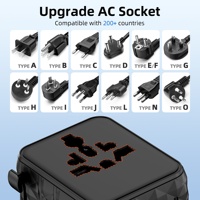 Worldplug 1A2C 15W Global International Adaptateur de voyage universel Téléphones portables Charge Voyage Adaptateur dans le monde entier Chargeur