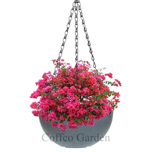 Coffco Vaso de suspensão de alta qualidade, plantadores de plástico com elo de corrente compacto para decoração de casa e jardim de flores internas e externas