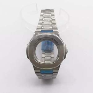 Vente en gros de boîtiers de montres personnalisés en acier inoxydable argenté de 40 mm, verre saphir, bracelet étanche, modèle 2067, 30 g - Product Image 4
