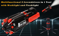 Tournevis électrique Portable 8 en 1 tour vis Kit ensemble d'outils avec 6 lampe de poche LED outil de poche pliant porte-clés tournevis