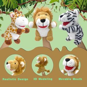 Juguetes <span class=keywords><strong>de</strong></span> Peluche <span class=keywords><strong>de</strong></span> Animales Creativos <span class=keywords><strong>de</strong></span> Alta Calidad, Marionetas <span class=keywords><strong>de</strong></span> Mano <span class=keywords><strong>de</strong></span> Peluche, Juguetes <span class=keywords><strong>de</strong></span> Peluche para Contar Historias, León, Elefante, Leopardo, Tigre, Lobo, Mono, Ciervo - Product Image 2