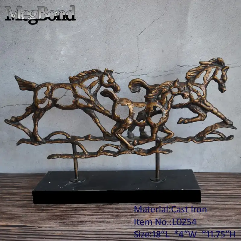 Cast iron bronze horse sculpture for home decor
