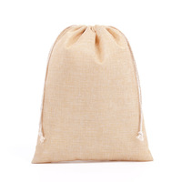 Sac cadeau en toile de jute écologique, petit sac à cordon en lin naturel