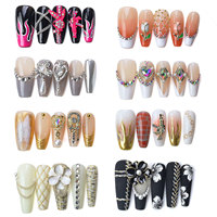 De luxe Zircon Nail Charmes Lapin Tulipe Coeur Forme De Fleur En Gros Mini Flatback Acrylique Nail Charmes