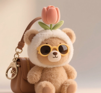Peluches personnalisées à succès en 2025, animaux mignons/thème festif, jouets en peluche pour accessoires de sac, machine à griffes avec broderie/impression