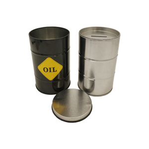Boîte en métal en forme <span class=keywords><strong>de</strong></span> tambour à huile, boîtes en fer-blanc à impression personnalisée, <span class=keywords><strong>tirelire</strong></span>, prix bon marché - Product Image 2