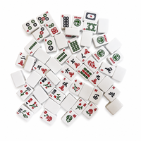 Jeu de Mahjong Américain 166 Pièces en Acrylique Blanc de 1,18 Pouce Style Classique Traditionnel Gravé Unilatéral Imprimé Durable