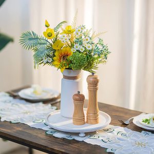 Rustic Round <b>Wooden</b> Pedestal Stand <b>Tray</b> Farmhouse Style Wood Risers for Decor Display Storage Boxes Bins Dessert Candle Cake - Product Image 4