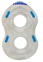 Bouée de piscine gonflable double transparente et solide en PVC, certifiée CE, pour parcs aquatiques et rivières paresseuses, capacité de 100 à 500 kg